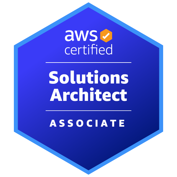 Badge for AWS Certified Solutions Architect Associate Certification